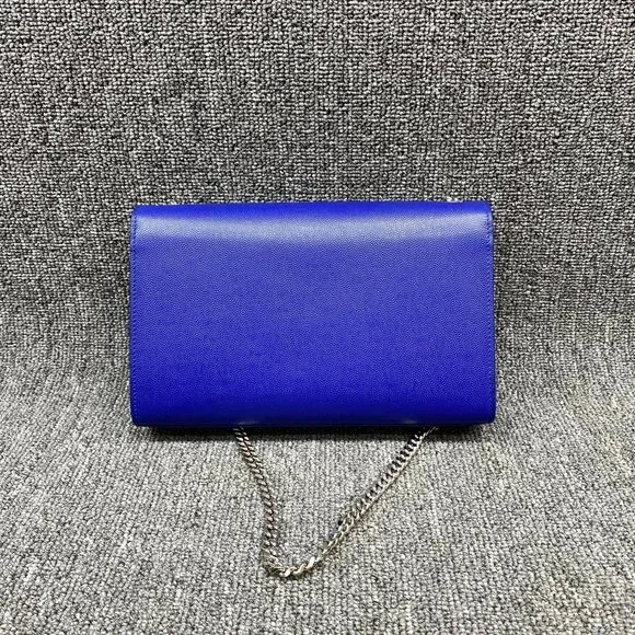 100% Authentic Saint Laurent Kate Blue Leather Shoulder Bag - Picture 2 of 14
